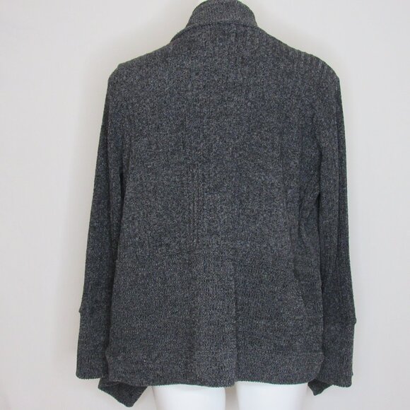 Athleta TIBURON Charcoal Gray Black Drape Wrap Sweater Women's M Medium - Picture 3 of 9